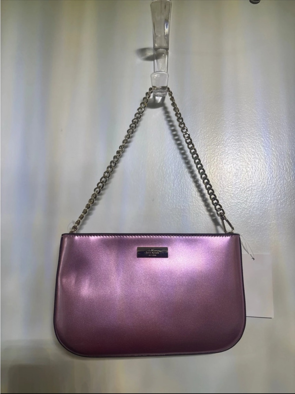 Kate Spade Metallic Lavender Shoulder Bag with Chain Strap